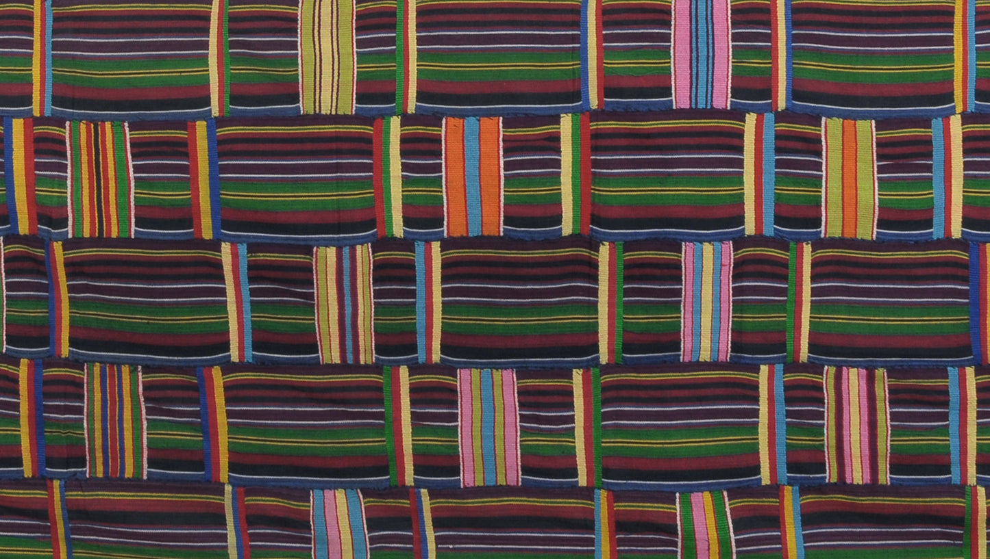 Handwoven Ewe Kente Cloth – Vintage 1980s Ghana Textile
