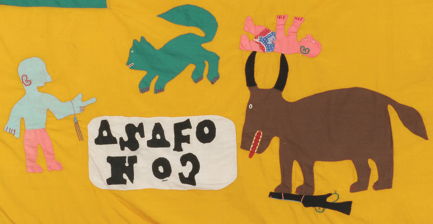 Asafo Flag Ghana – Genuine Fante Frankaa, 66″ x 46″ Patchwork Heritage Emblem