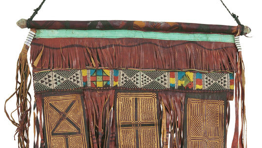Authentic Tuareg Leather Wall Panel – Sahara Nomad Ethnic Art