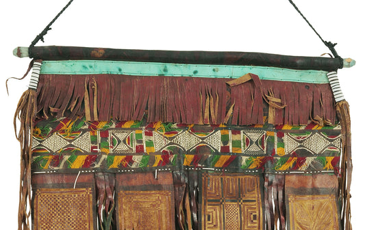 Old African Tuareg Leather Tent Panel Found In Niger Sahara - alternate view