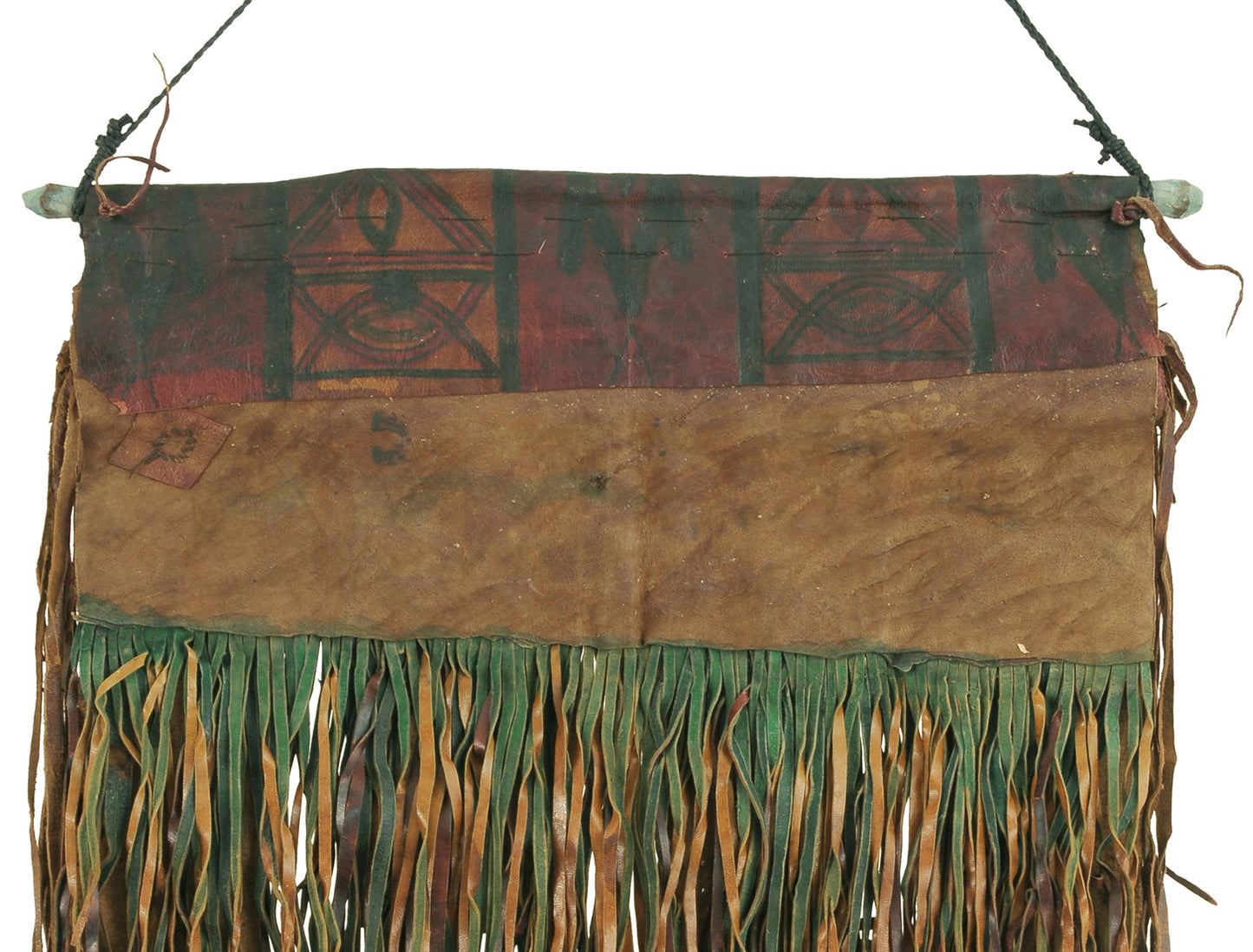 Old African Tuareg Leather Tent Panel Found In Niger Sahara - angled shot
