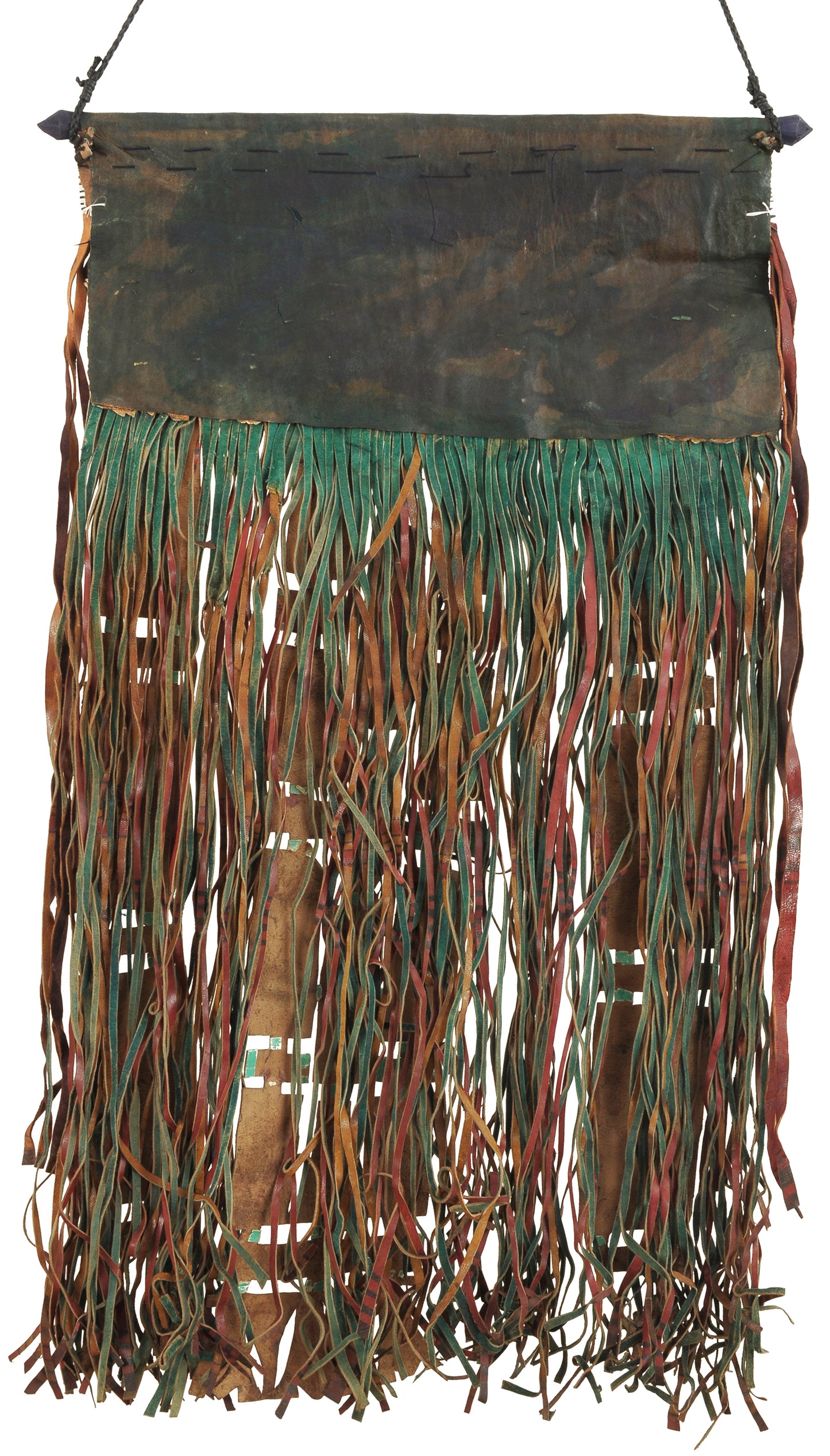 Old African Tuareg Leather Tent Panel Found In Niger Sahara - surface close-up