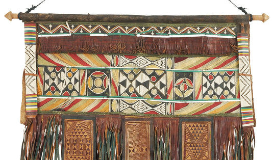 Authentic Old Tuareg Leather Panel – Sahara Nomad Ethnic Artistry