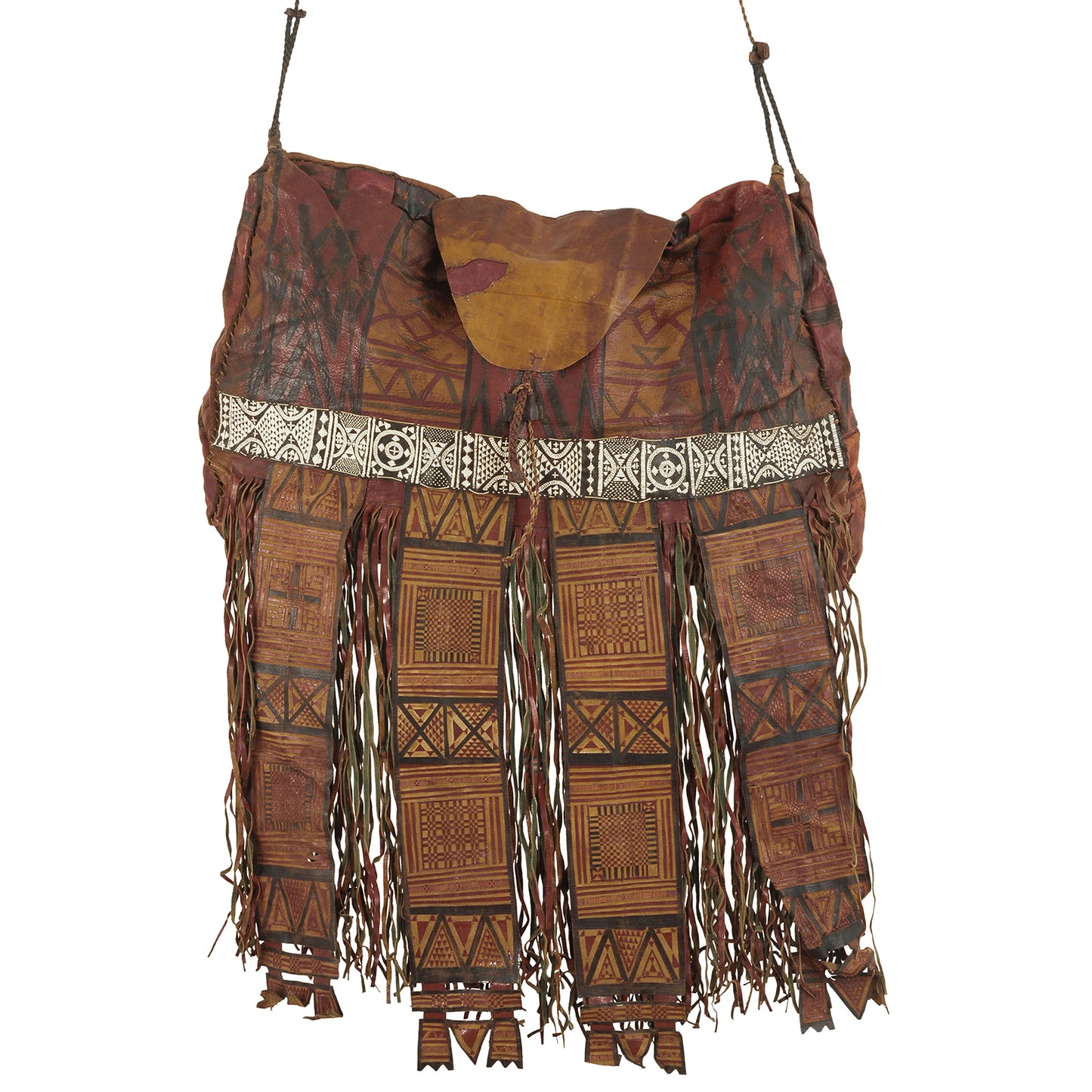 Old African Tuareg Leather Camel Bag From Niger Peul Fula Art