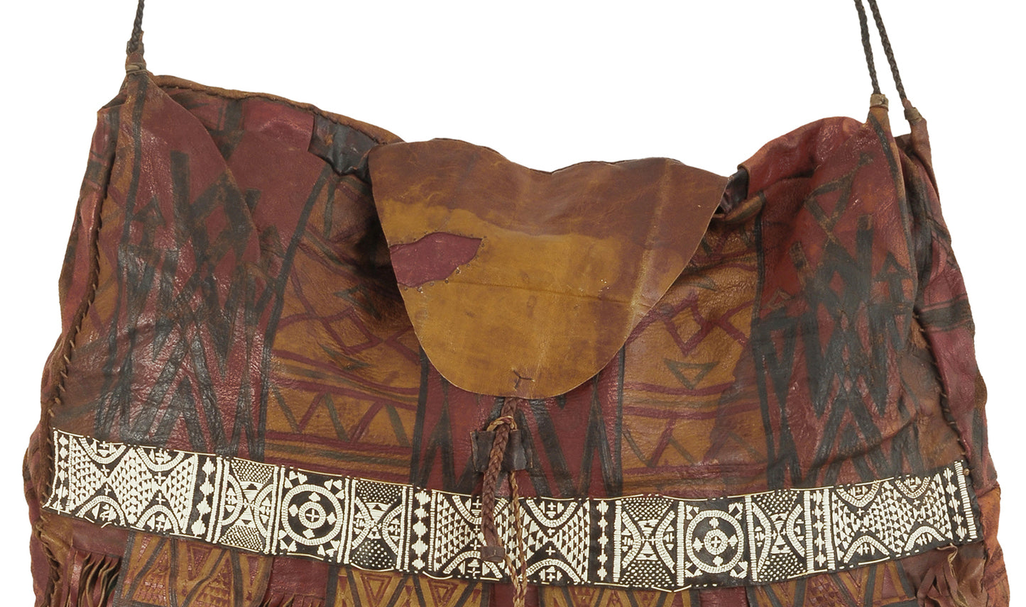 Old African Tuareg Leather Camel Bag From Niger Peul Fula Art - alternate view
