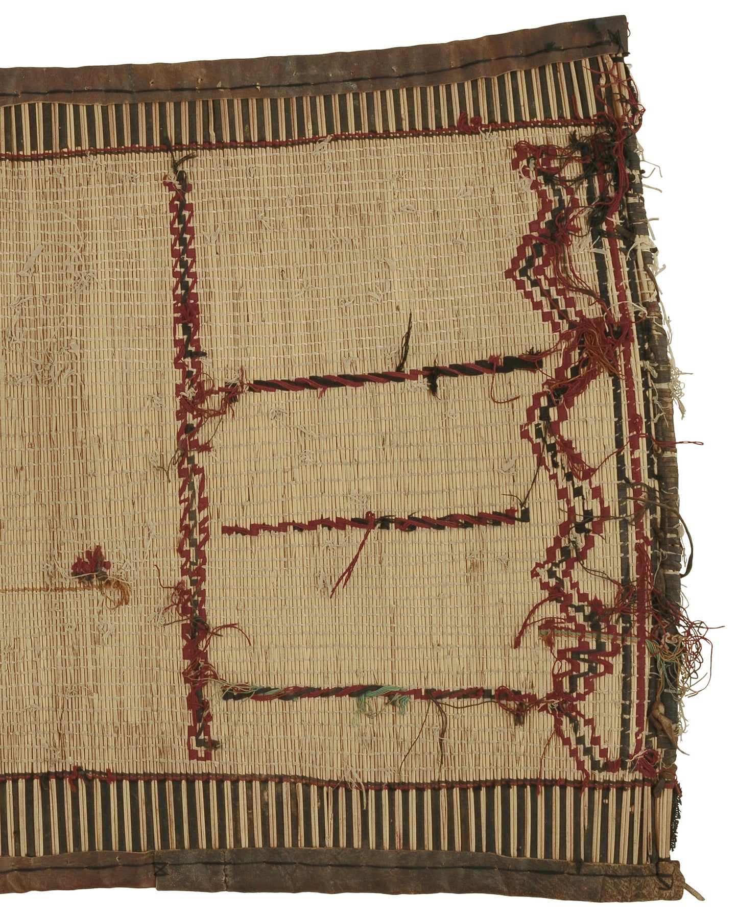 Handcrafted Tuareg Straw Mat From Niger - Authentic African Art From Sahara - product focus