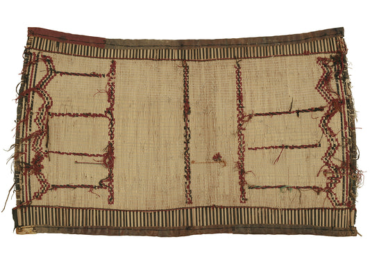 Authentic Nomad Tuareg Straw and Leather Mat – 77×44 cm