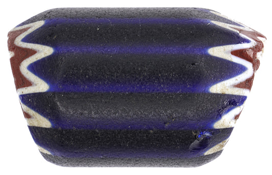 Large Blue 4 Layer Chevron Bead | Antique Venetian Trade Glass - alternate view