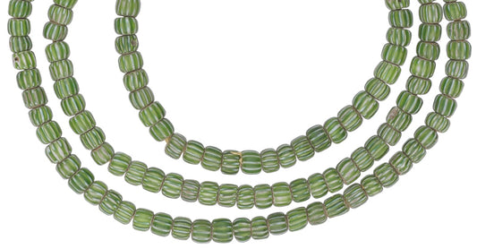 Rare Round 4-Layer Chevron Beads - Venetian Glass Strand, 25.5" - alternate view