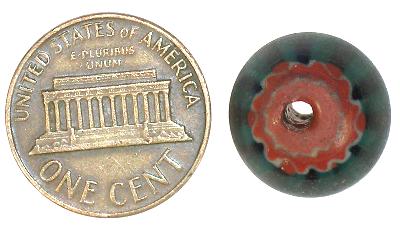 Rare Dutch 5-Layer Hot-Tumbled Chevron Bead 15X14Mm, 1700S Trade - alternate view