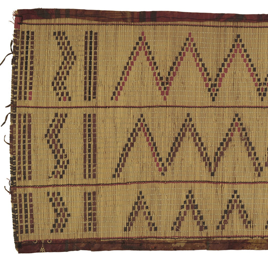 Traditional Tuareg Straw Mat 89×44 cm – Sahara Nomad Leather Rug