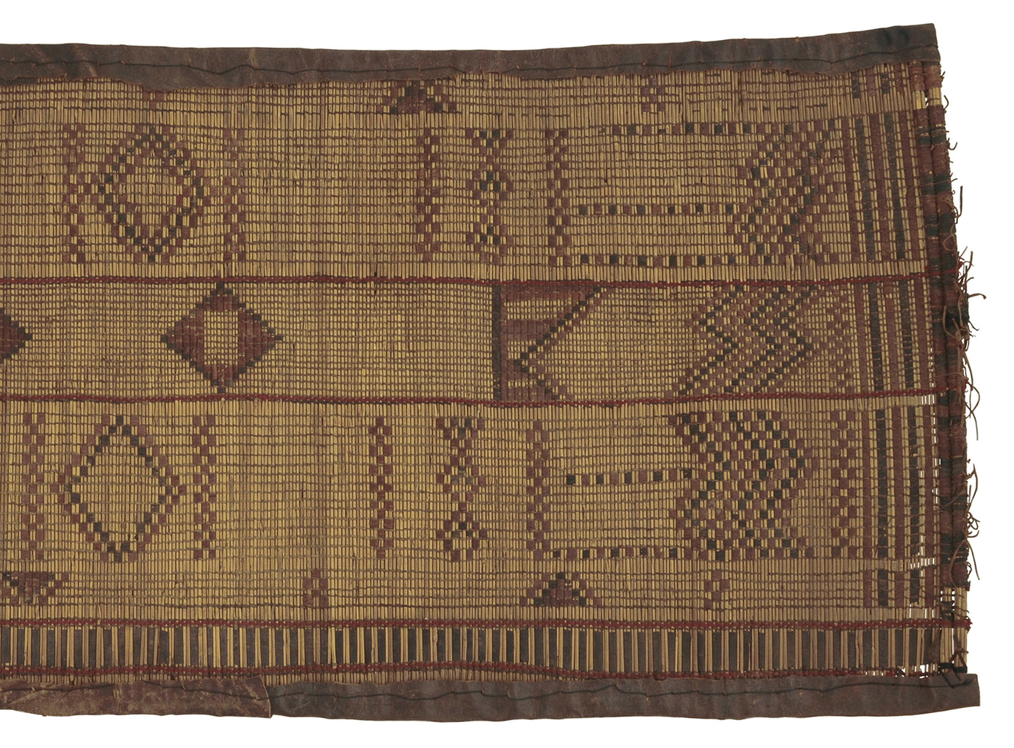 Traditional Tuareg Handmade Straw Mat Authentic Saharan Craft From Niger - zoomed-in detail