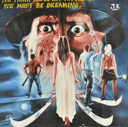A Nightmare On Elm Steet 3 Movie Poster - Hand Painted In Ghana - alternate view
