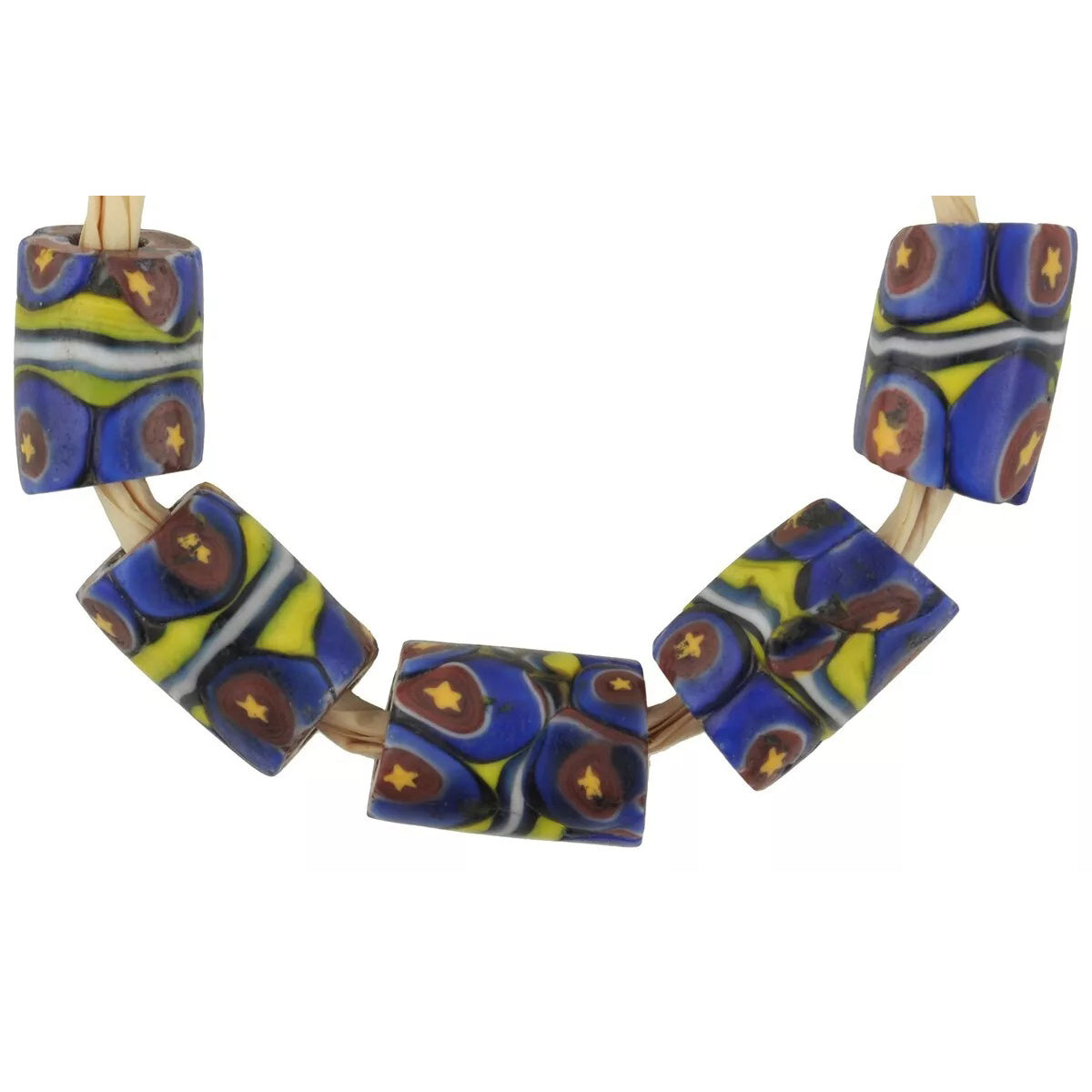 Antique Venetian Mosaic Millefiori Beads - African Trade Glass, 10Mm
