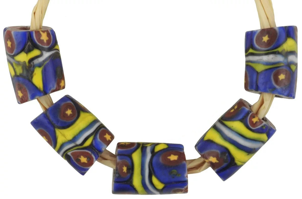 Antique Venetian Mosaic Millefiori Beads - African Trade Glass, 10Mm - alternate view