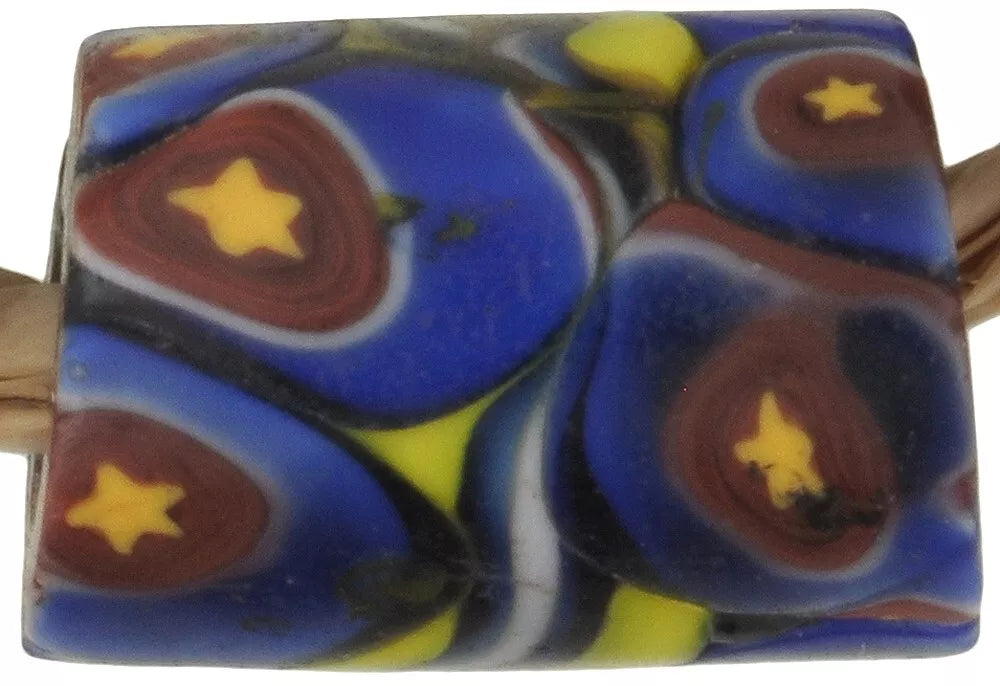Antique Venetian Mosaic Millefiori Beads - African Trade Glass, 10Mm - zoomed-in detail