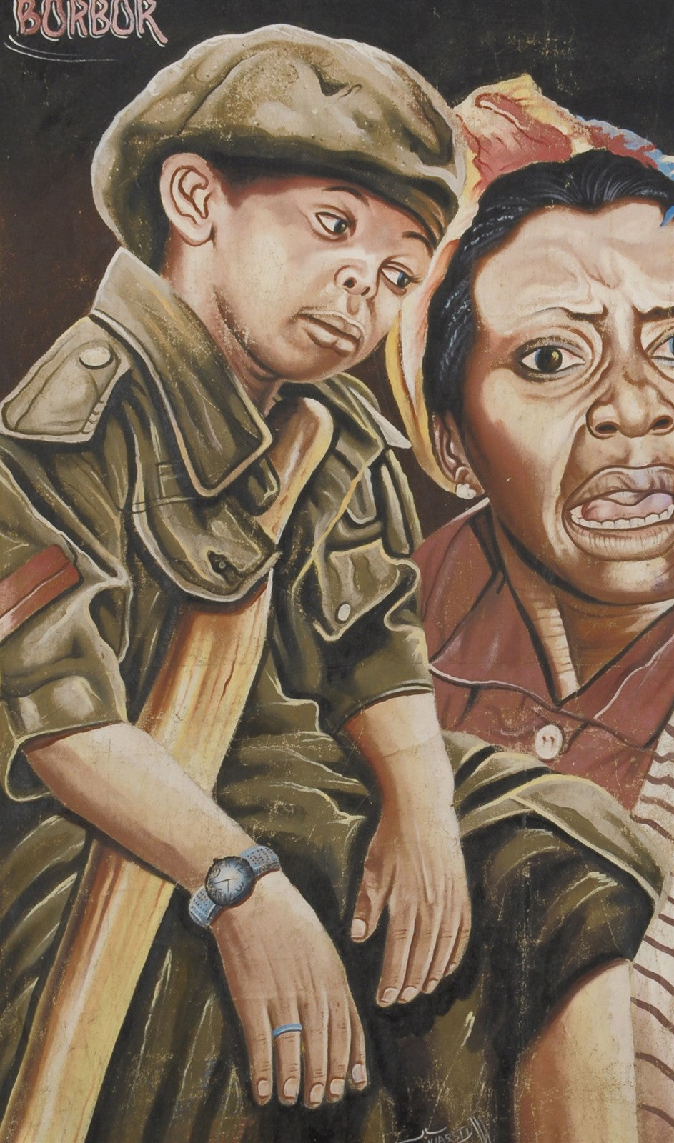 Baby Police 3 Force On The Run Movie Poster - Hand Painted Ghana Art - close-up