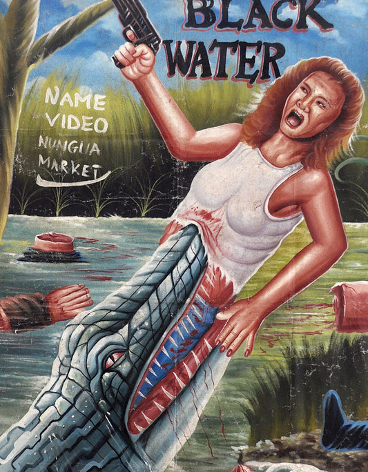 Hand-Painted Black Water Movie Poster | Ghanaian Horror Art - alternate view