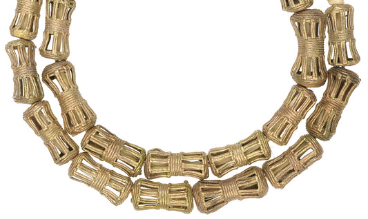 Handmade African Brass Beads From Ghana - 25.5" Strand - alternate view