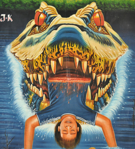 Crocodile 2 Death Roll Hand-Painted Movie Poster | Unique Ghanaian Art - alternate view