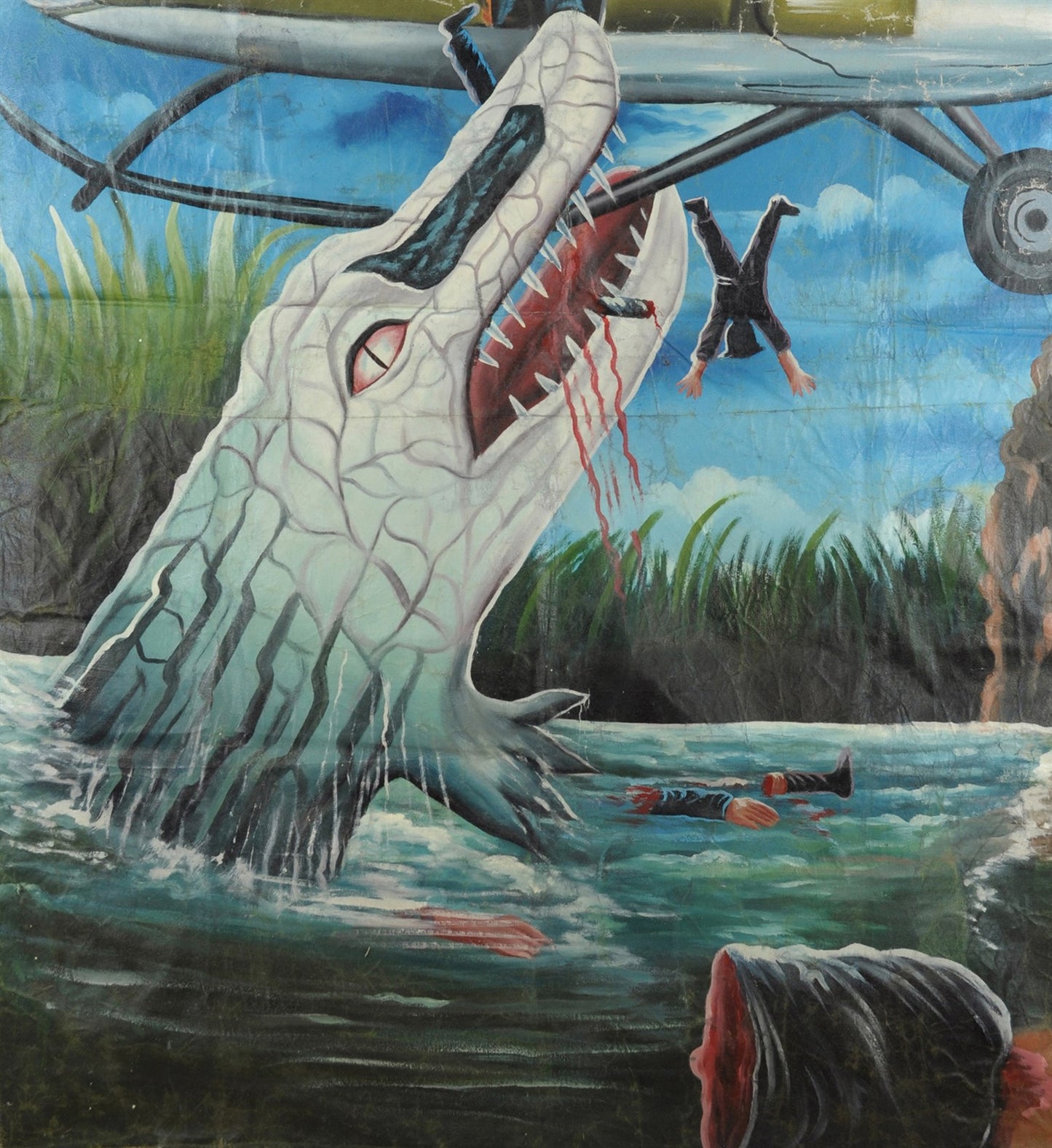 Unique Crocodile Movie Poster | Hand Painted In Ghana - close-up