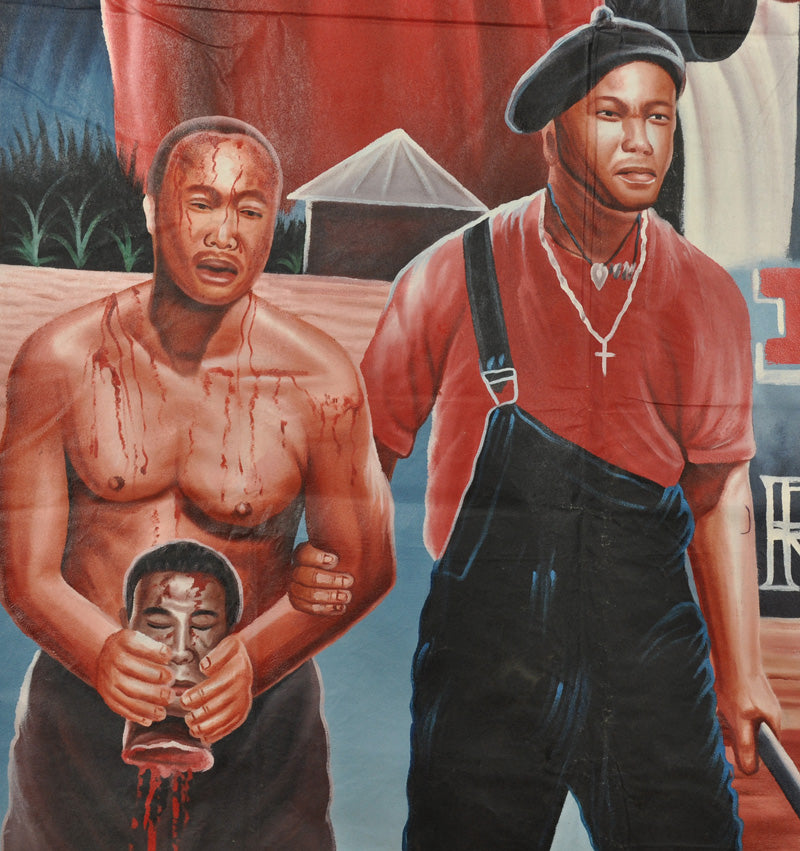 End Of The River Movie Poster - Hand-Painted Ghana Art - close-up