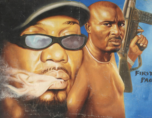 Executive Robbers Movie Poster - Hand-Painted Ghanaian Art - alternate view