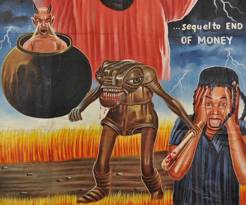 Final Money Movie Poster - Hand-Painted Art From Ghana - close-up