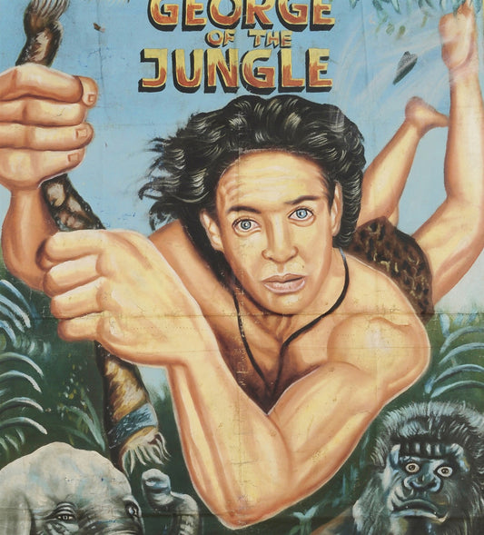 Authentic George Of The Jungle Movie Poster - Hand Painted In Ghana - alternate view