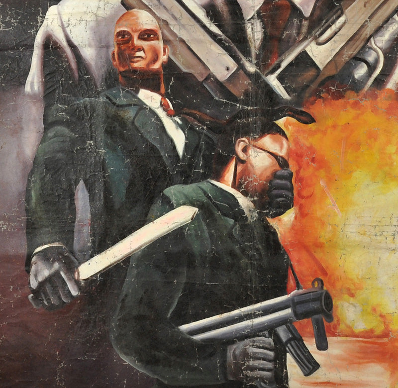 Hitman Movie Poster - Authentic Hand-Painted Ghana Art - close-up