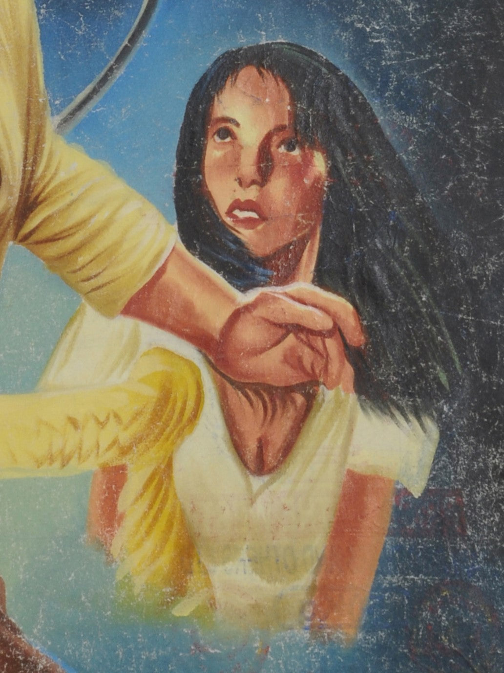 Authentic Indiana Jones Ghanaian Hand-Painted Movie Poster Art - close-up