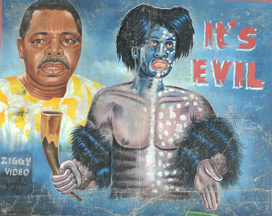 It'S Evil Movie Poster | Hand-Painted Ghanaian Art By Awal - Sunil Shetty - alternate view