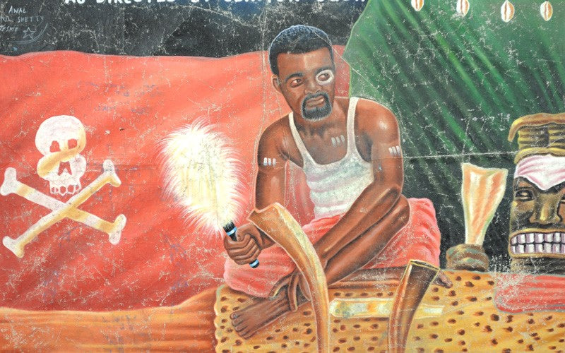 It'S Evil Movie Poster | Hand-Painted Ghanaian Art By Awal - Sunil Shetty - close-up