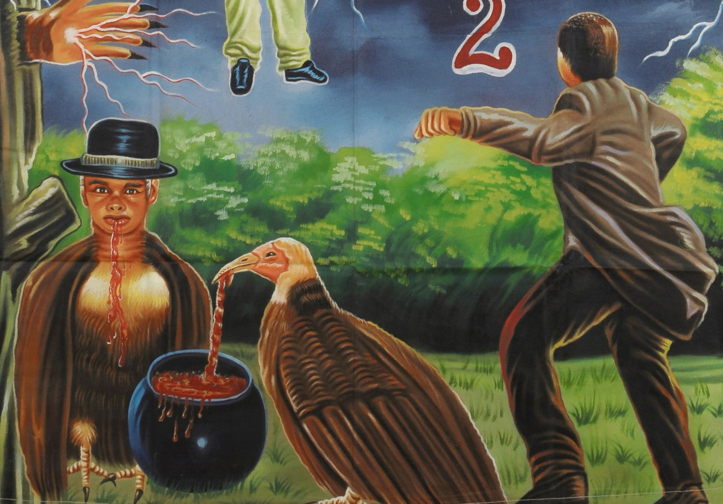 Jadon The Godfather 2 Movie Poster - Hand-Painted Oil On Canvas - close-up