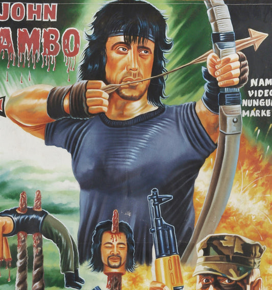 John Rambo 4 Movie Poster Wall Art - Hand-Painted Ghana Art - alternate view