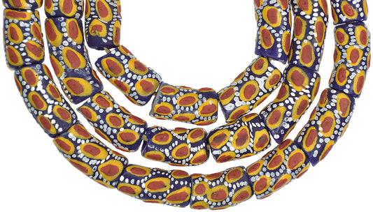 Fancy Powder Glass Trade Beads - Ghanaian Krobo Glass Beads, 10Mm - alternate view