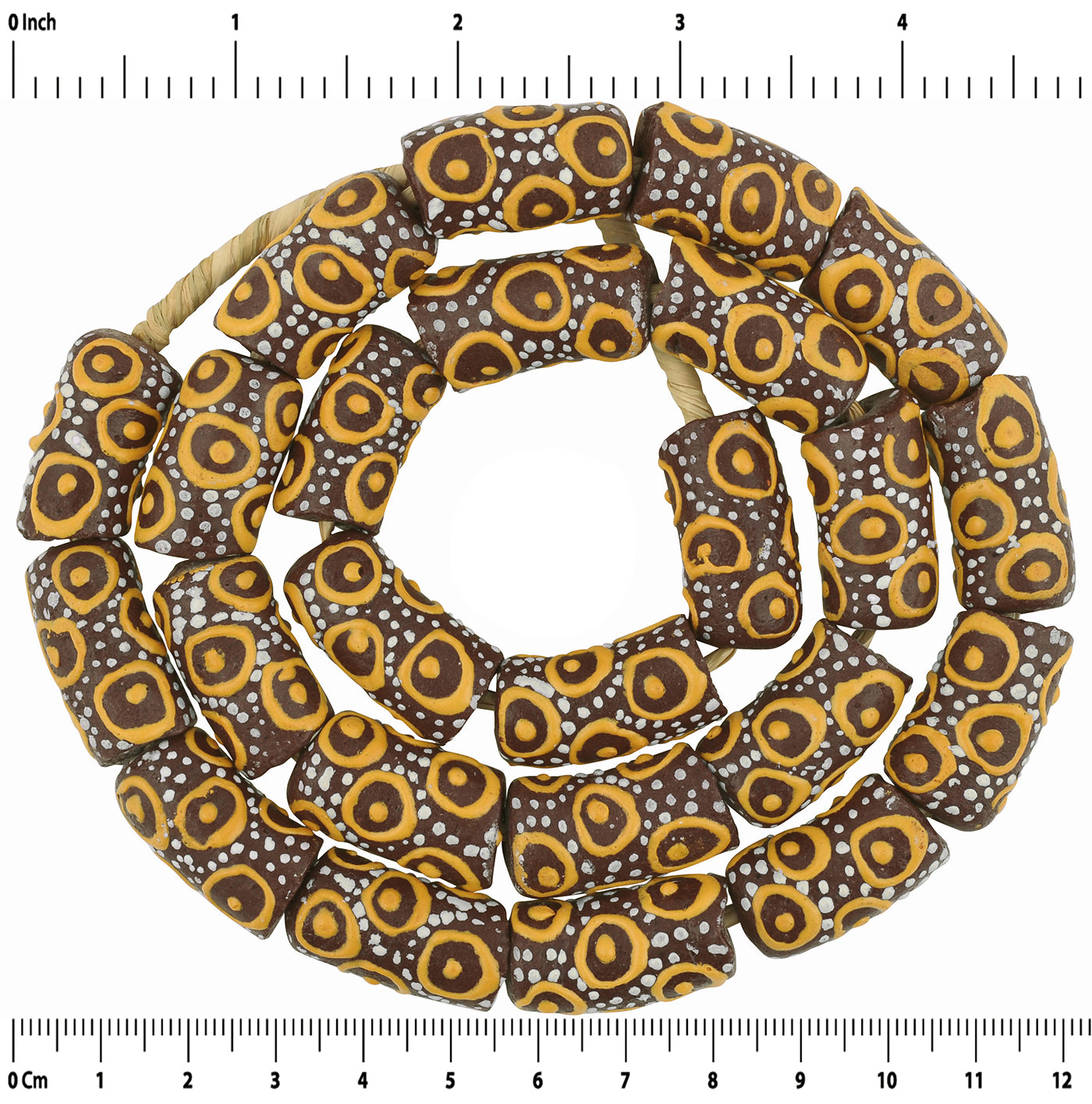 African Trade Beads: Fancy Powder Glass Beads From Ghana - zoomed-in detail
