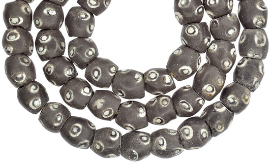 Black Eye Ghana Powder Glass Beads - African Recycled Trade Beads - alternate view