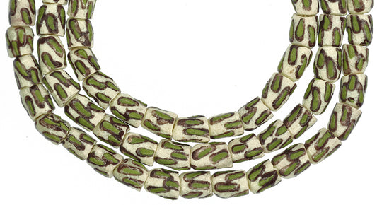 African Fancy Powder Glass Beads - Krobo Handmade Trade Beads - alternate view