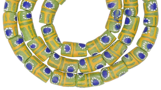 African Powder Glass Beads 10-11Mm, Fancy Krobo Recycled Beads - alternate view