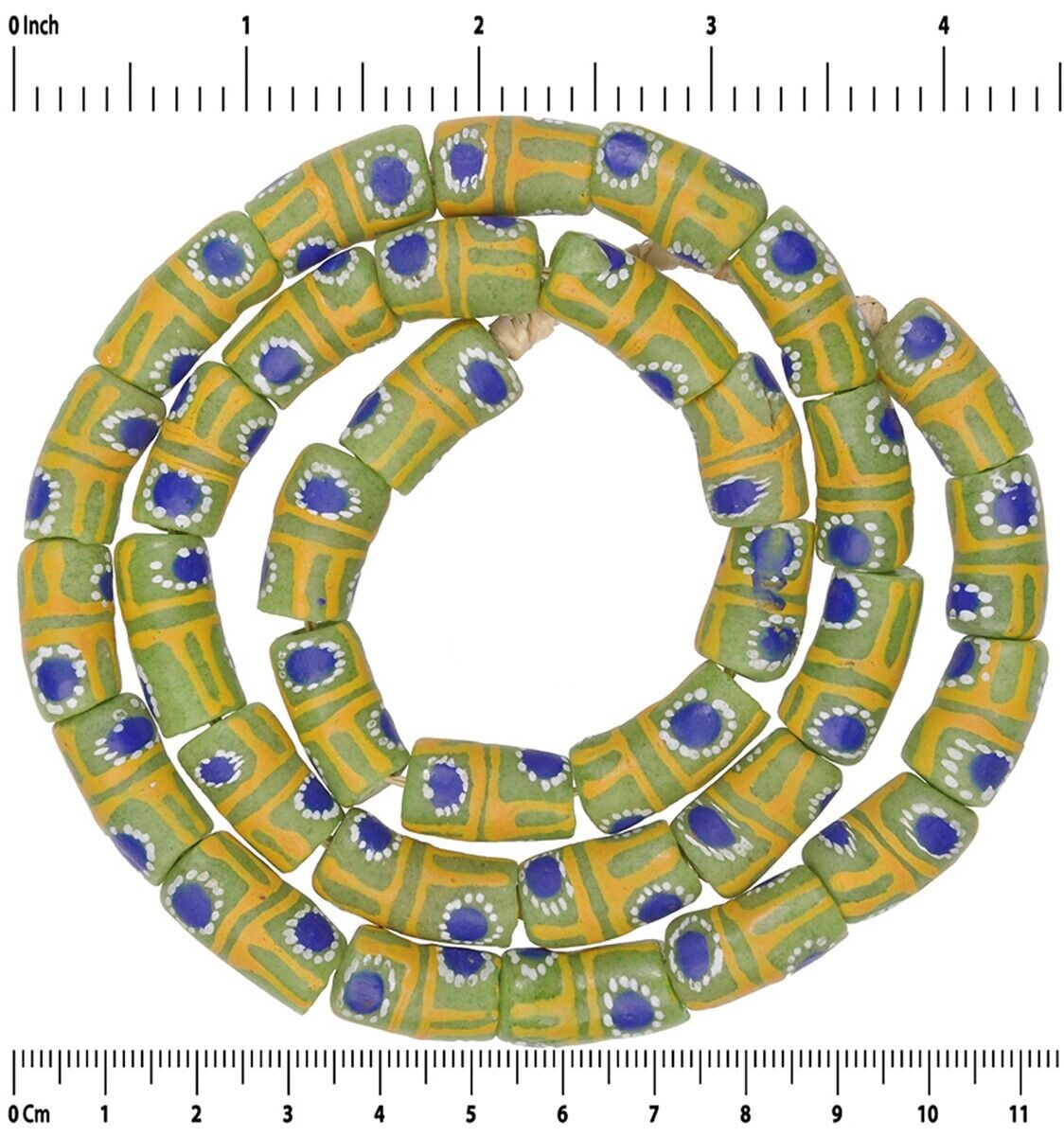 Fancy Krobo African Trade Beads - Recycled Glass From Ghana - close-up