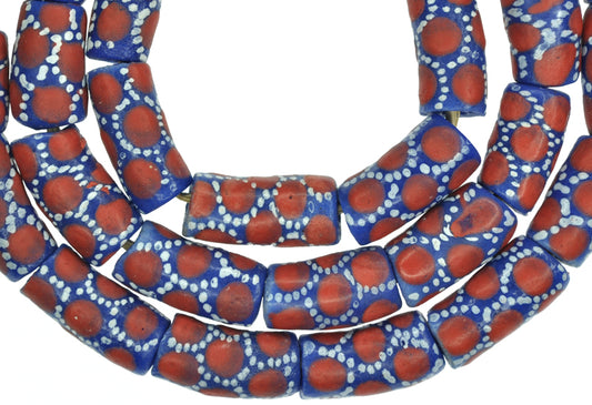 Colorful African Powder Glass Beads, 10-11Mm, Fancy Krobo Beads - alternate view