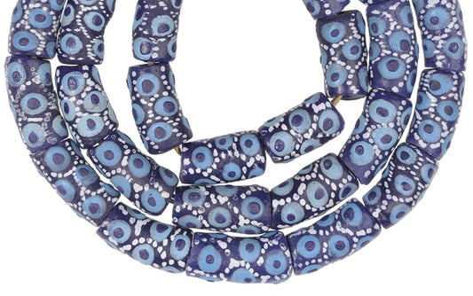 Authentic Krobo Powder Glass Beads - Venetian Eye Design, 10-11Mm - alternate view