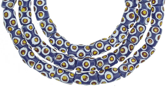 African Trade Beads: Fancy Krobo Powder Glass Eye Beads, 9-10Mm - alternate view