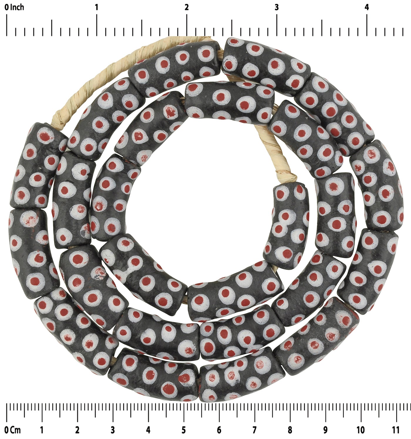 African handmade beads glass powder Krobo Fancy Eye ethnic necklace
