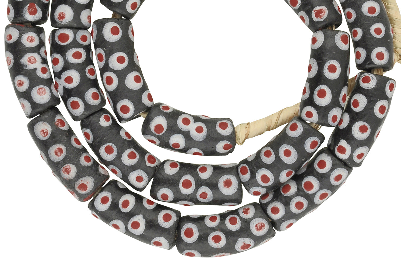 African handmade beads glass powder Krobo Fancy Eye ethnic necklace