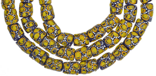 African Trade Beads: Fancy Powder Glass Krobo Eye Beads 10Mm - alternate view