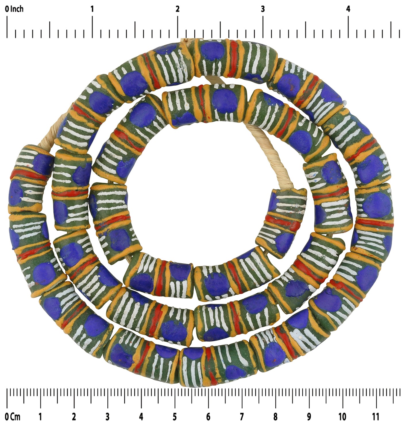 Elegant Ghanaian Krobo Powder Glass Beads - African Trade Beads - zoomed-in detail