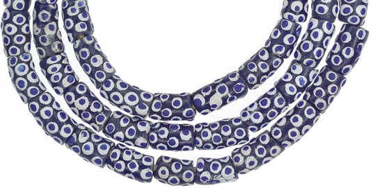 African Trade Powder Glass Beads - Venetian Eye Design, Handmade Ghana - alternate view