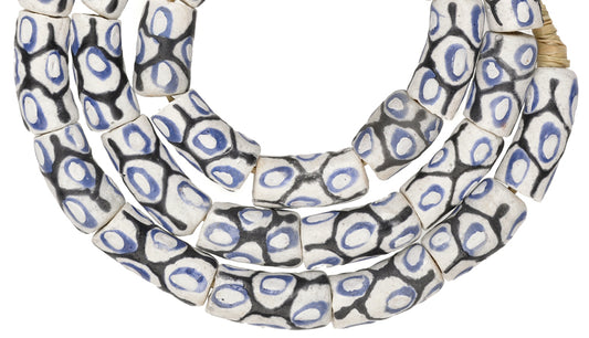 10Mm Fancy Krobo Powder Glass Beads - Ghana Trade Beads - alternate view